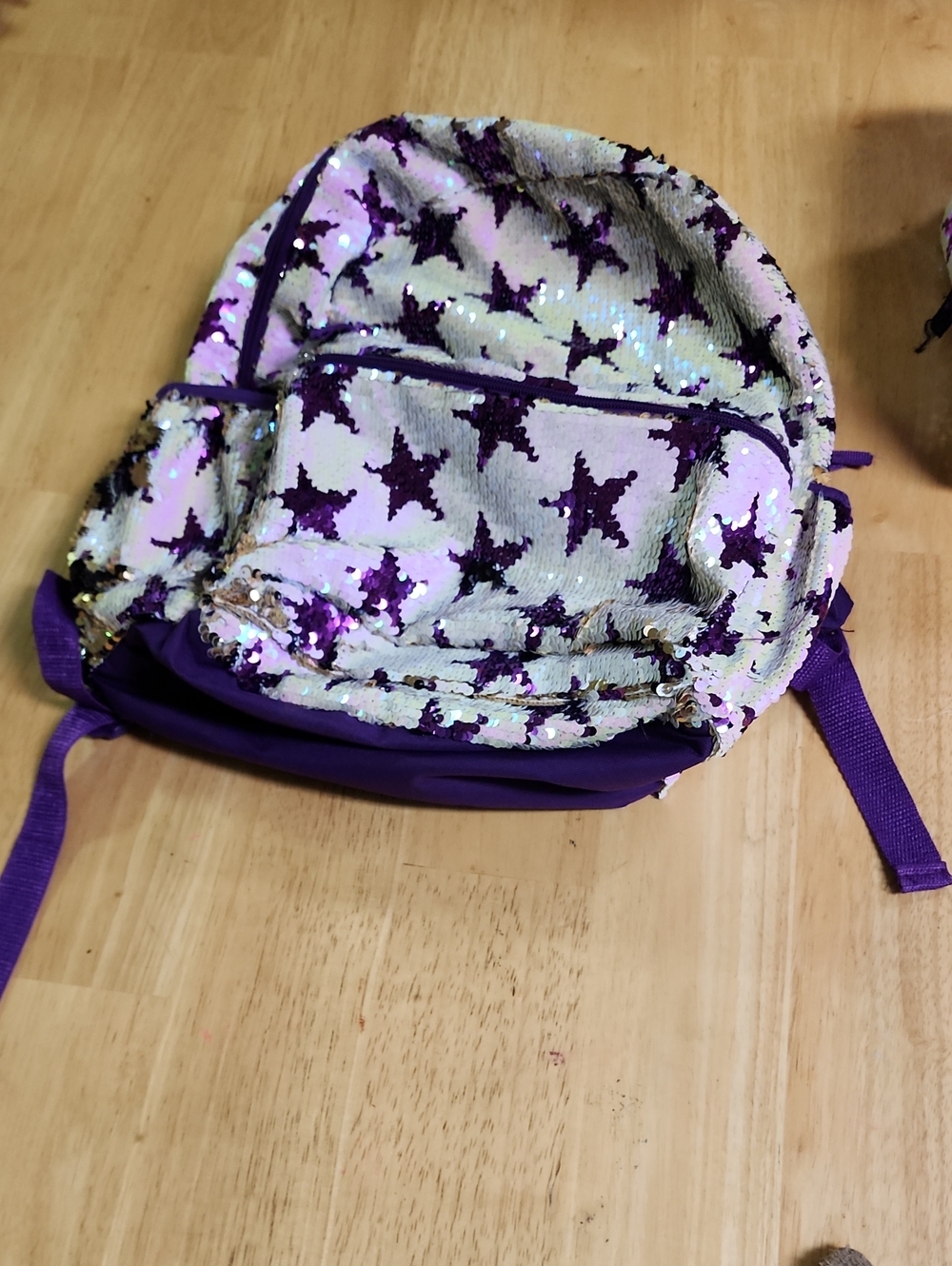 Accessory Innovations Kids Purple Reversible Sequin Star Backpack & Lunchbox Set - Picture 4 of 16